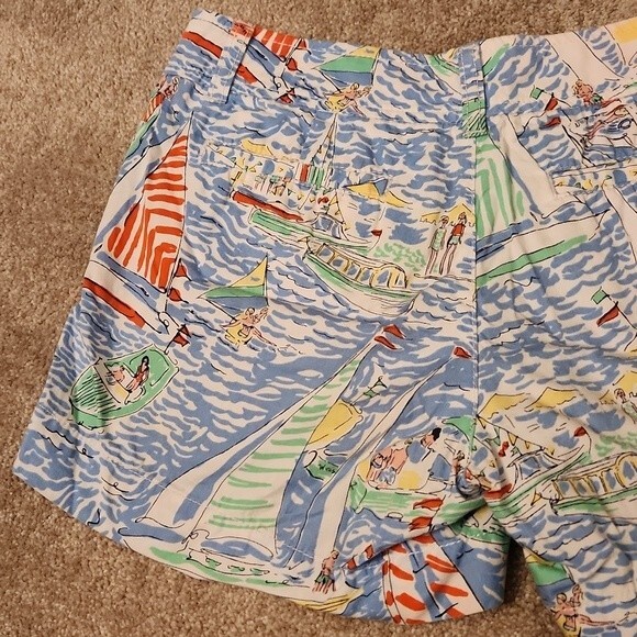 Lilly Pulitzer "Get Nauti" Blue Nautical Boats Callahan Shorts Size 2 - Picture 8 of 9
